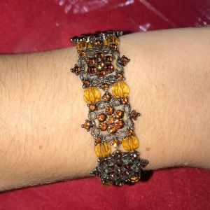 Elastic Brown flower bracelet